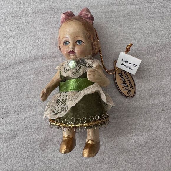 Katherine’s Collection 2002 Victorian Doll Vintage Ornament Green Dress - Picture 1 of 5